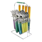 Gibson Home Pastel Extravaganza 20-Piece Stainless Steel Flatware Set with Hanging Rack, Service for 4 thumbnail 1
