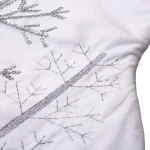 Glitzhome 21 in. White Faux Fur Christmas Stockings with Silver Sequins and Embroidery (2-Pack) thumbnail 2