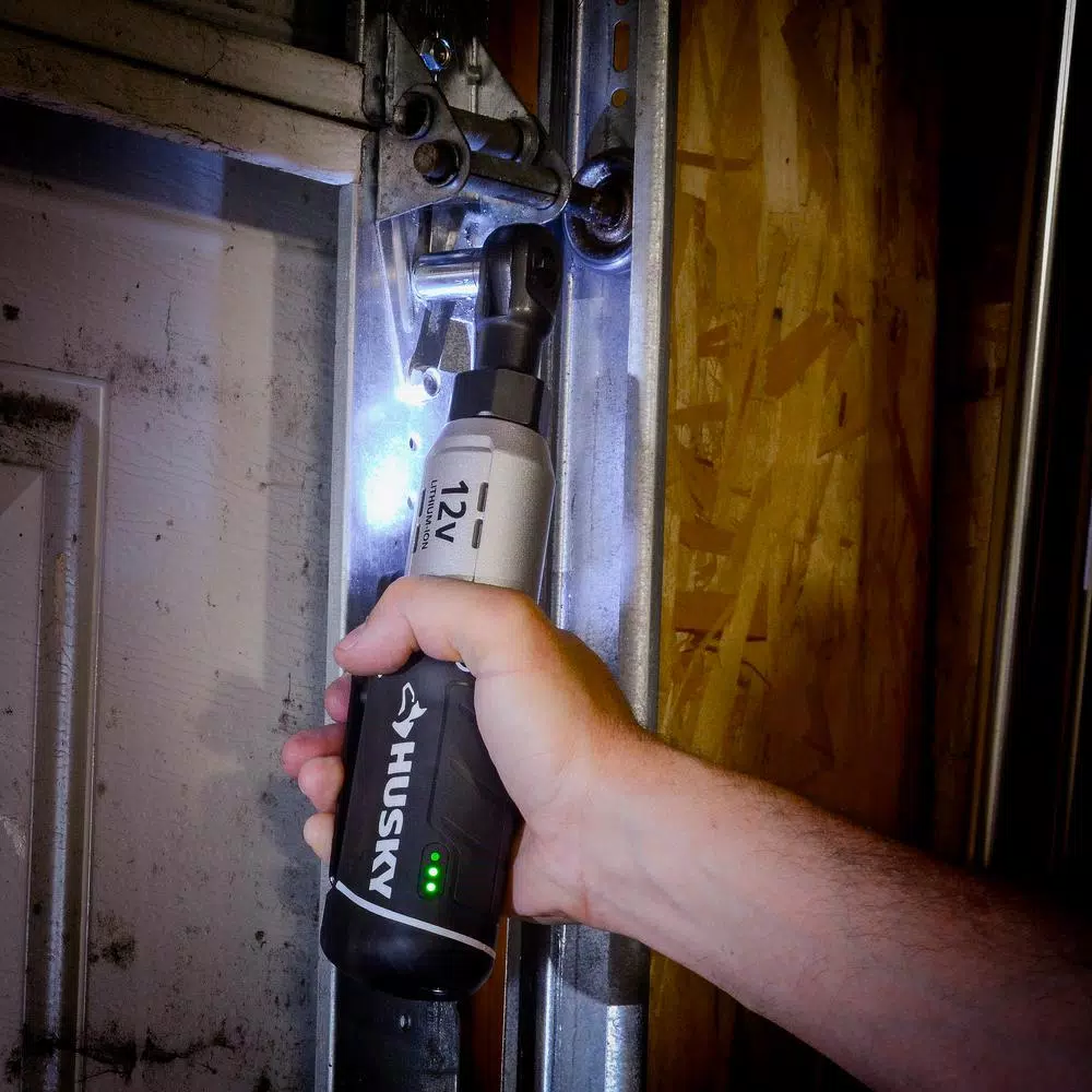 Husky 3/8 in. Drive 12V Cordless Ratchet with Lithium-Ion Battery and Charger