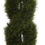 Nearly Natural 5 Ft. Double Pond Cypress Artificial Spiral Topiary Tree in Sand-Colored Urn, UV Resistant thumbnail 2