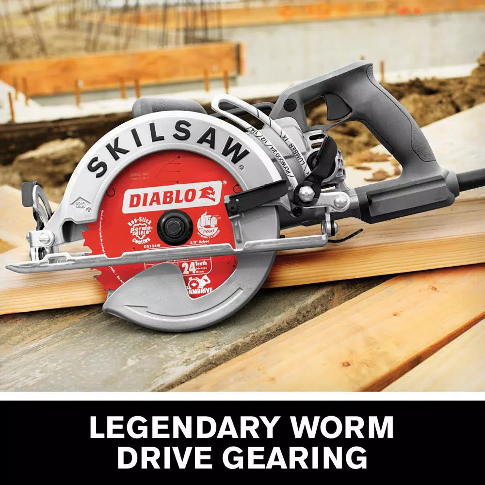 SKILSAW 7-1/4 in. 15 Amp Worm Drive Circular Saw with Diablo Carbide Tipped Blade