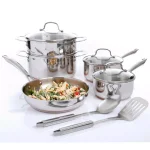 Oster Cuisine Kellerton 10-Piece Stainless Steel Cookware Set with Copper Accents thumbnail 1