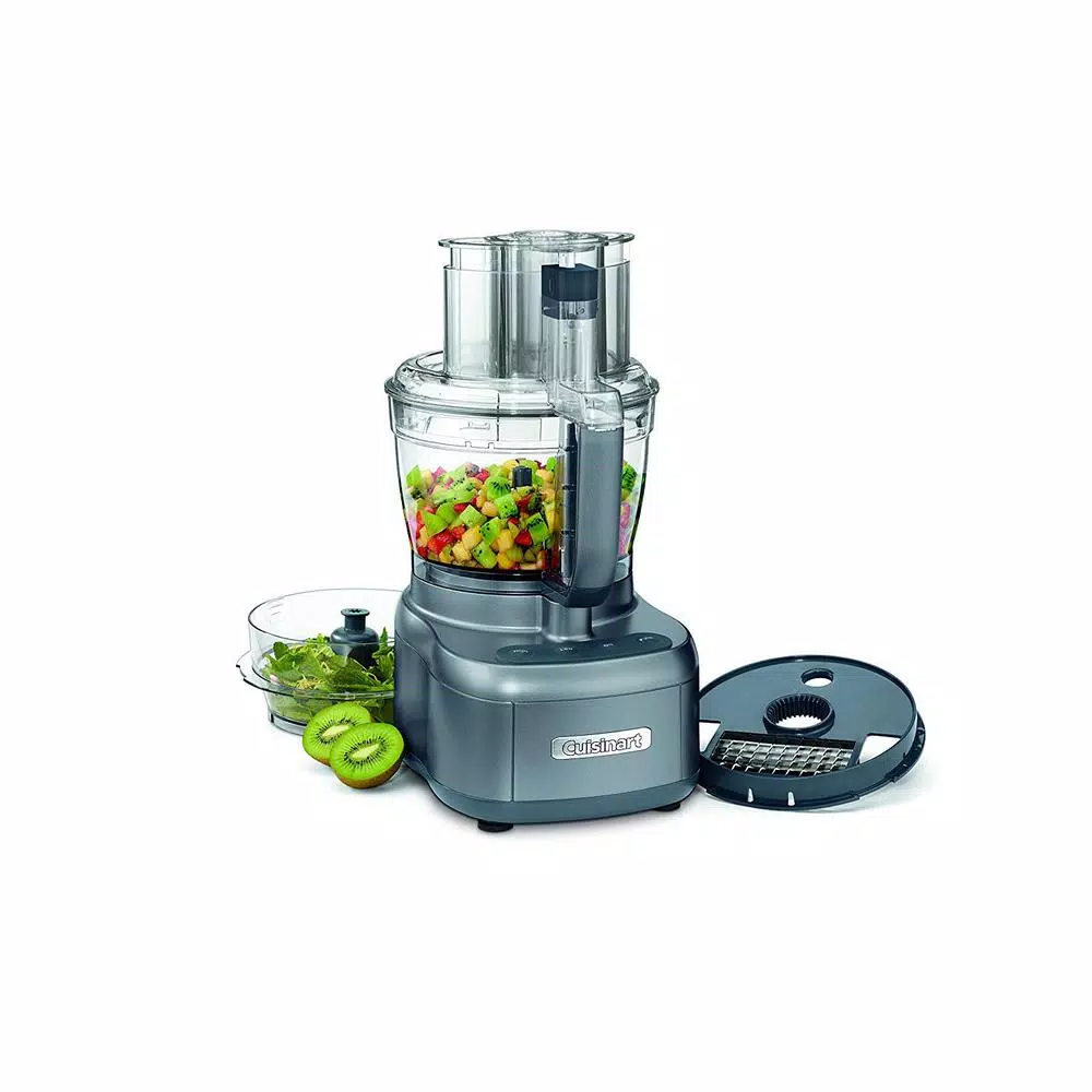Cuisinart Elemental 13-Cup Food Processor with Dicing Kit and 4.5-Cup Bowl, 550W, Gray