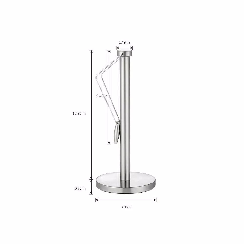 Alpine Industries Alpine Stainless Steel Freestanding Paper Towel Holder with Non-Slip Base