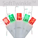 Wintergreen Lighting SoftTwinkle 7 ft. LED Red and Green Icicle Lights, 70 Lights thumbnail 2