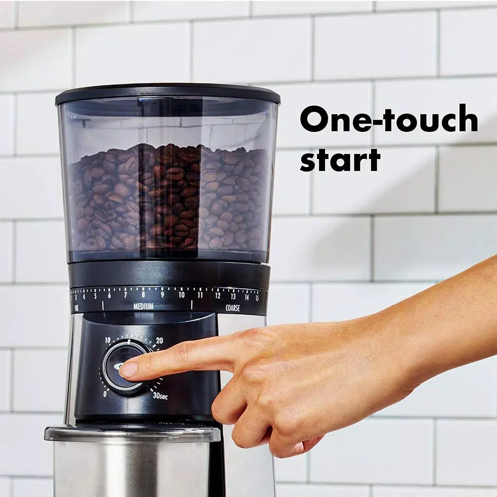 OXO 16 oz. Stainless Steel Conical Burr Coffee Grinder with 43 Adjustable Settings