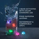 Lavish Home Ice Cube Shaped LED Lights, 12-Pack, Multi-Color Submersible Liquid Activated Lights thumbnail 3