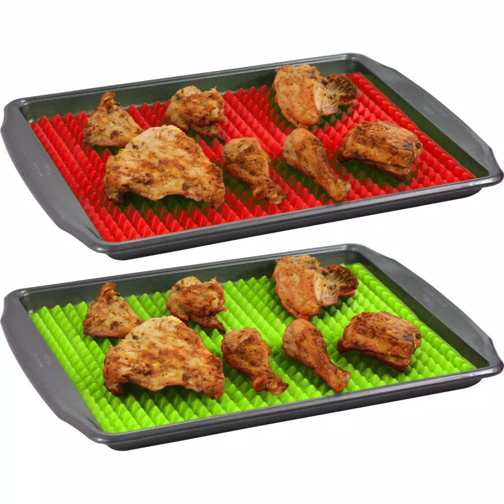 Southern Homewares Healthy Homewares Silicone Baking Mat Set, 2-Pack (Red & Green)