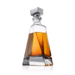JoyJolt Atlas 22 oz. Crystal Whiskey Decanter with Stopper, Square Design thumbnail 3
