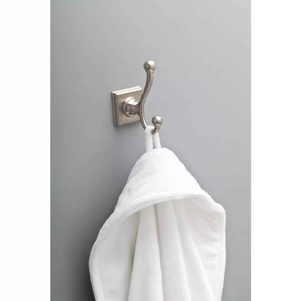 Delta Teague Double Towel Hook, SpotShield Brushed Nickel