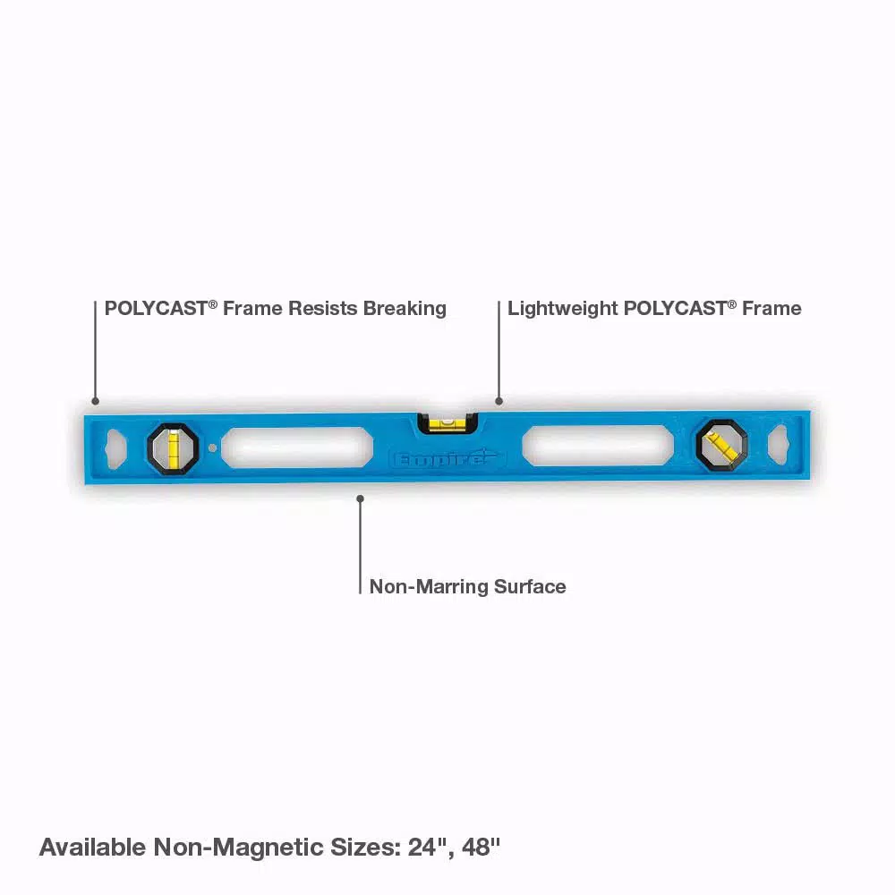 Empire 24 in. Polycast I-Beam Level with 3 Acrylic Vials