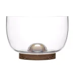 Sagaform Nature 8.625 in. Glass Salad Bowl with Solid Oak Trivet, Clear thumbnail 1
