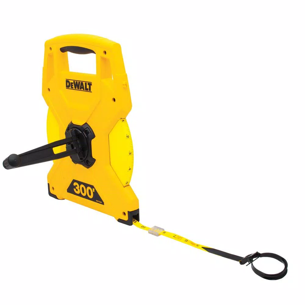 DEWALT 300 ft. Fiberglass Long Measuring Tape with Ergonomic Crank