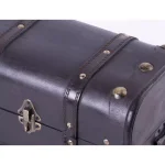 Vintiquewise 12 in. Wooden Pirate Style Treasure Chest - Antique Cherry Decorative Storage Box thumbnail 6