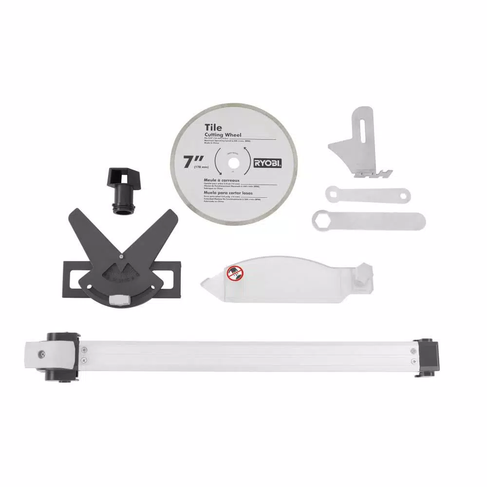 RYOBI 7 in. 4.8 Amp Wet Tile Saw with Stand, Cuts Ceramic, Porcelain, and Stone
