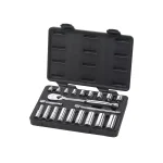 GEARWRENCH 3/8 in. Drive SAE Standard Socket Set with Ratchet and Extensions, 21-Piece thumbnail 3