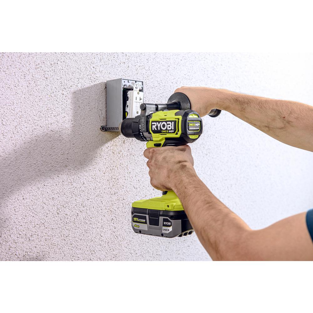 RYOBI 18V ONE+ HP Brushless 1/2 in. Hammer Drill Kit with 4.0 Ah Battery, Charger, and Tool Bag