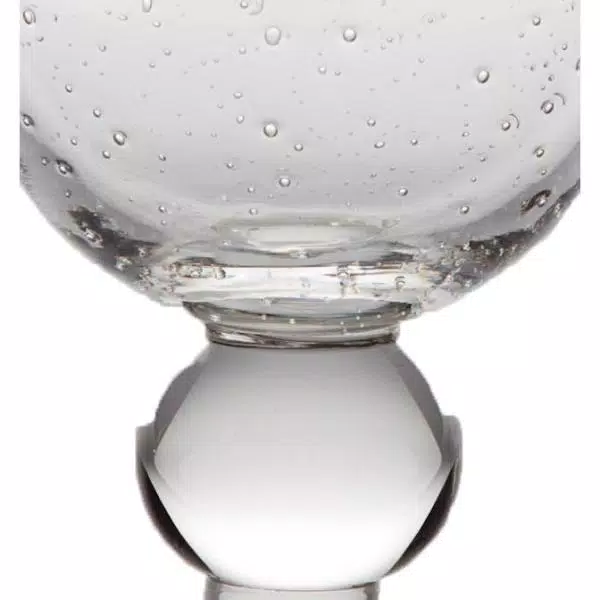 Abigails St. Remy 8 oz. Bubble Wine Glass Set of 4, Mouth-Blown Handmade Glass