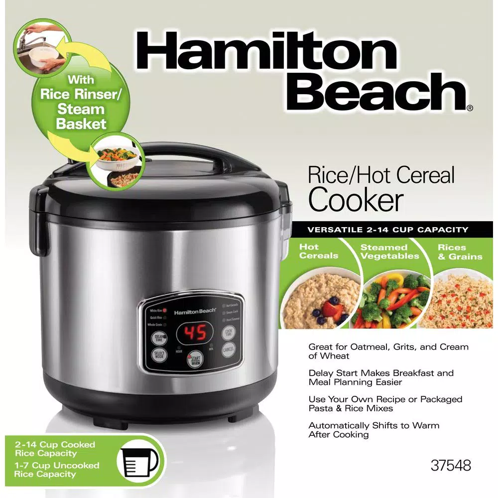 Hamilton Beach 14-Cup Stainless Steel Rice and Hot Cereal Cooker