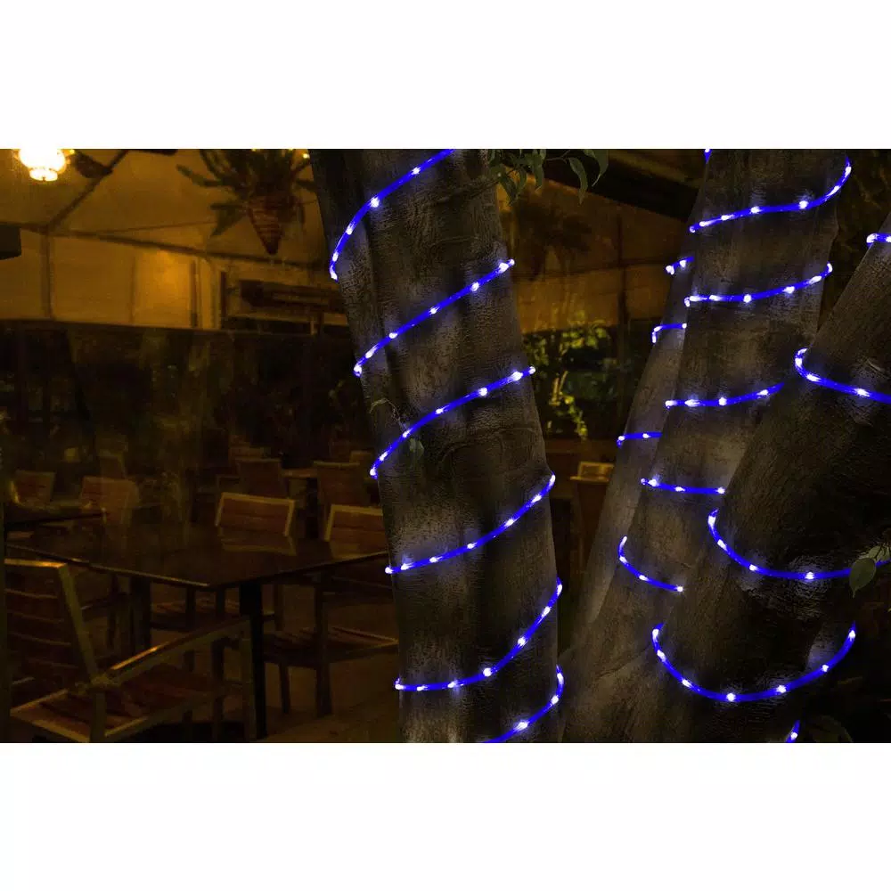 DEERPORT DECOR 16 ft. 80-Light Blue LED Mini Rope Light, Weather Resistant Indoor/Outdoor Specialty Lights