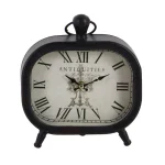 LITTON LANE Set of 3 Vintage Farmhouse Rounded Rectangle Iron Table Clocks - Distressed Red, Black, and White thumbnail 7