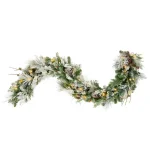 Haute Decor 6 ft. Pre-Lit LED Snowfall Creek Artificial Christmas Garland with Pine Cones thumbnail 3