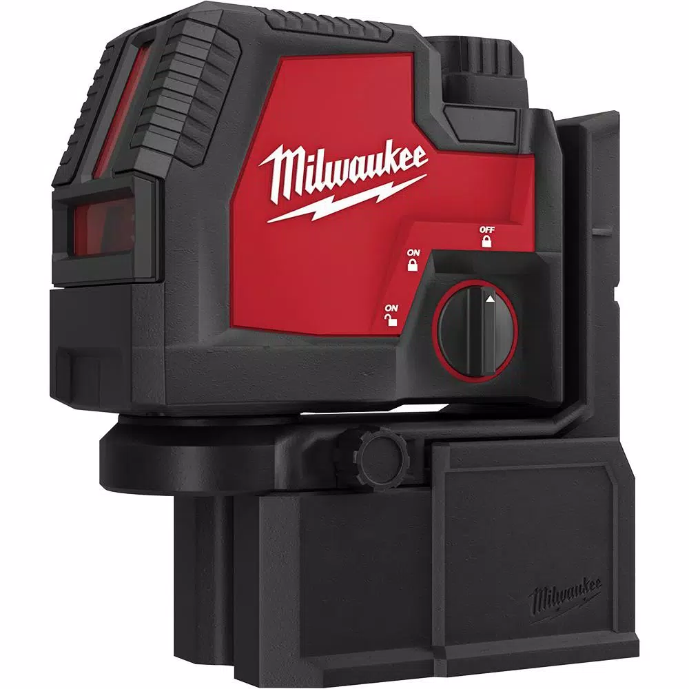 Milwaukee Green Cross Line and Plumb Points Rechargeable Laser Level, 100 ft. Range
