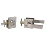 Design House Vista Satin Nickel Entry Door Lever and Single Cylinder Deadbolt Combo thumbnail 1