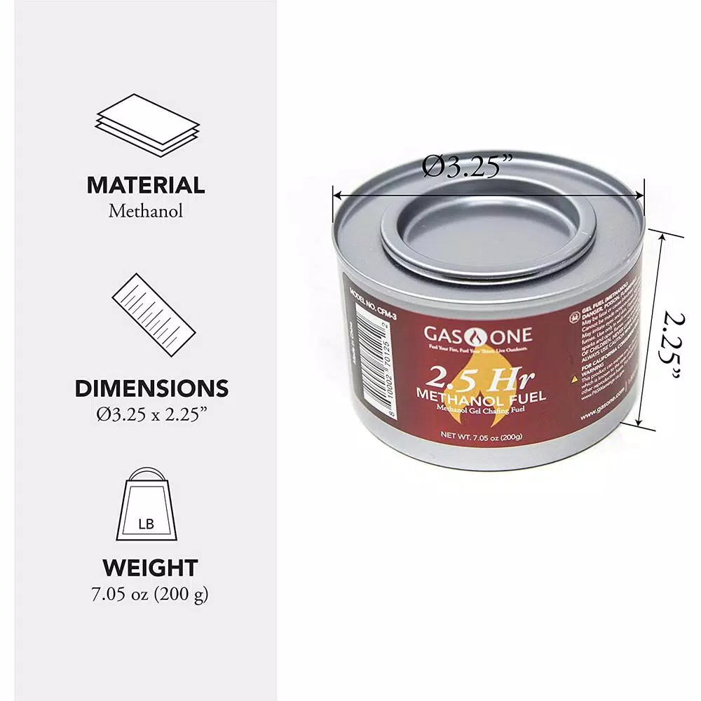 Gas One Methanol Chafing Fuel Gel - 2.5 Hour Burn Time, 12-Piece Set