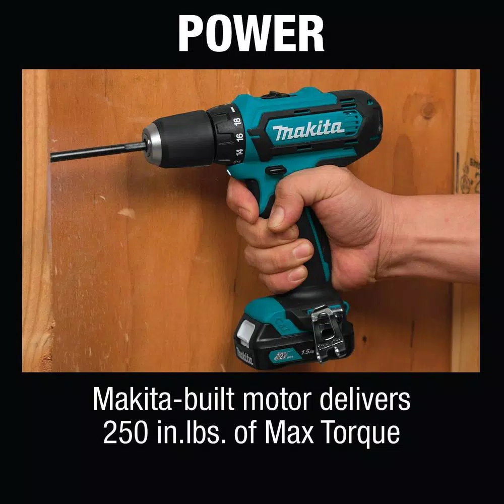 Makita 12V MAX CXT Cordless 3/8 in. Drill and Impact Driver Combo Kit with (2) 1.5Ah Batteries, Charger, and Bag