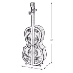 Vintiquewise Antique Brown Violin Shaped Wooden Wine Rack - 53.5 inch Floor Wine Cabinet with Acrylic Doors thumbnail 5