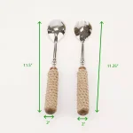 Mind Reader Silver Stainless Steel Rope Design Salad Serving Set - 2-Piece Spoon and Fork Utensil Set thumbnail 7