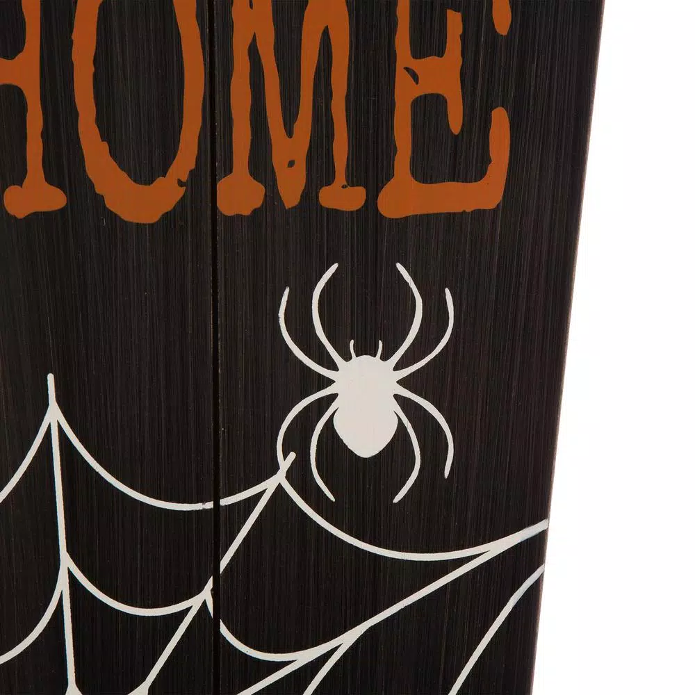 Glitzhome 42 in. Halloween Wooden Coffin Porch Leaning Decor - Home Sweet Home Sign