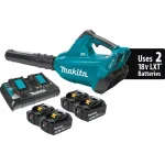 Makita 36V Max LXT Brushless Cordless Blower Kit with (4) 5.0 Ah Batteries and Dual Port Rapid Charger thumbnail 8