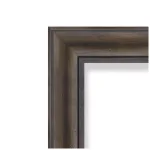 Amanti Art 25 in. Square Rustic Dark Brown Distressed Wood Framed Beveled Edge Bathroom Vanity Mirror thumbnail 3