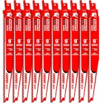Diablo Demo Demon 9 in. Carbide Reciprocating Saw Blades for Nail-Embedded Wood, 5/7 TPI, 10-Pack thumbnail 1