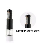 Ovente Electric Salt and Pepper Grinder Set, Battery Operated, Adjustable Coarseness, Black and White thumbnail 6
