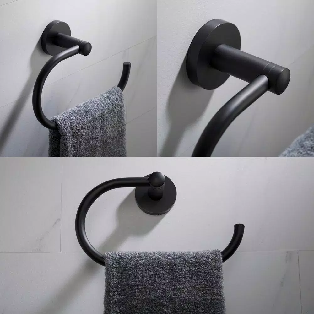 Kraus Elie Matte Black Solid Brass Hand Towel Ring