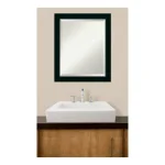Amanti Art Nero 19 in. W x 23.25 in. H Rectangular Framed Bathroom Vanity Mirror, Black thumbnail 5