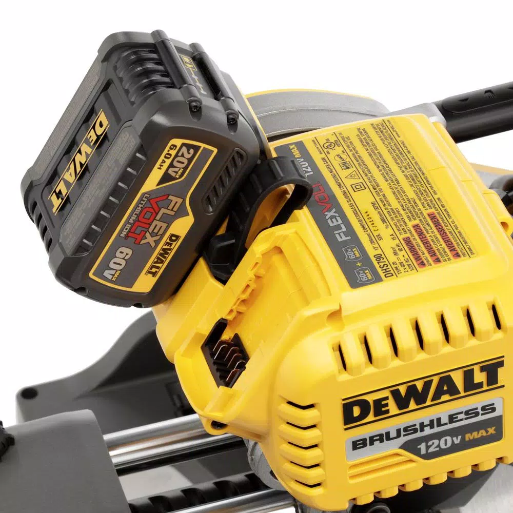DEWALT FLEXVOLT 12 in. Brushless Sliding Compound Miter Saw Kit with (2) 6.0 Ah Batteries and AC Adapter