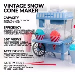 Nostalgia Vintage 160 oz. Snow Cone Maker in Blue with Reusable Cones and Ice Scoop thumbnail 2