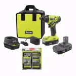 RYOBI 18V ONE+ Cordless 1/4 in. Impact Driver Kit with (2) 1.5 Ah Batteries, Charger, Bag, and 70-Piece Driving Kit thumbnail 1