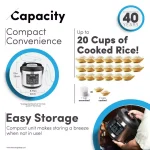 Aroma 20-Cup Digital Rice Cooker, Food Steamer, and Slow Cooker in Silver thumbnail 5