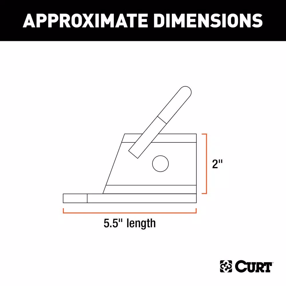 CURT Bolt-On ATV Tongue Adapter with 2" Receiver