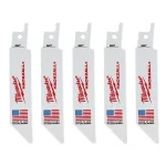 Milwaukee 4 in. 14 TPI Bi-Metal EMT Reciprocating Saw Blades, 5-Pack thumbnail 1