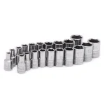 Husky 30-Piece 1/4 in. Drive SAE/Metric Ratchet and Socket Set thumbnail 6