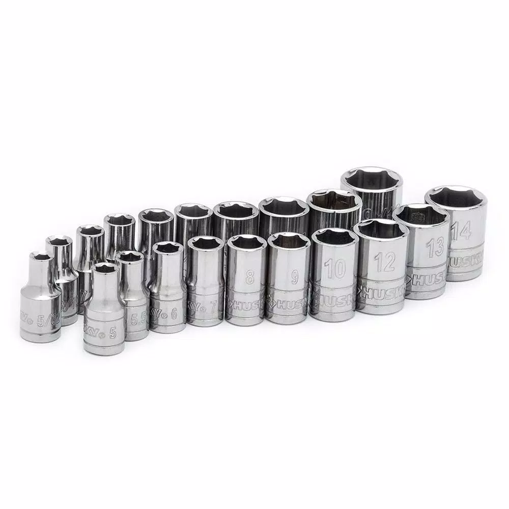Husky 30-Piece 1/4 in. Drive SAE/Metric Ratchet and Socket Set