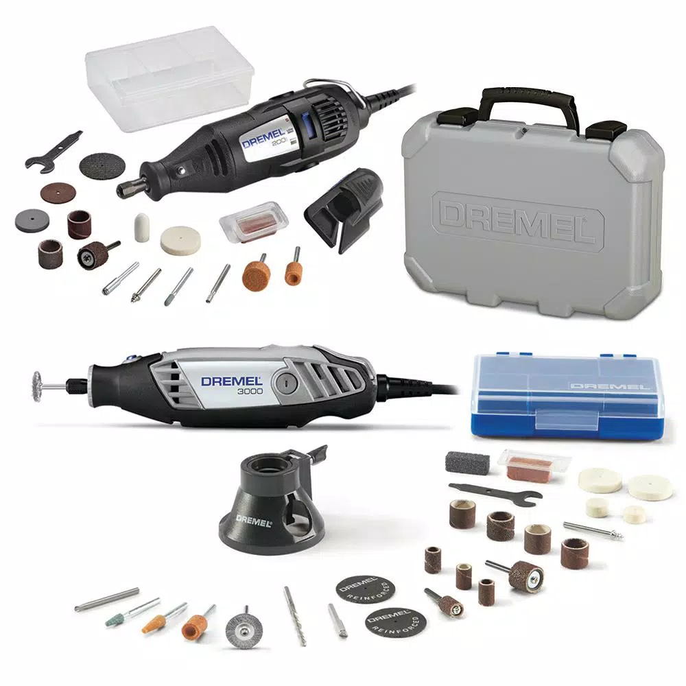 Dremel Rotary Tool Kit Bundle: 3000 Series Variable Speed & 200 Series Dual Speed Corded Tools
