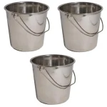 AmeriHome 3-Piece Stainless Steel Bucket Set, 2.37 Gallon Multi-Purpose Metal Pails thumbnail 7