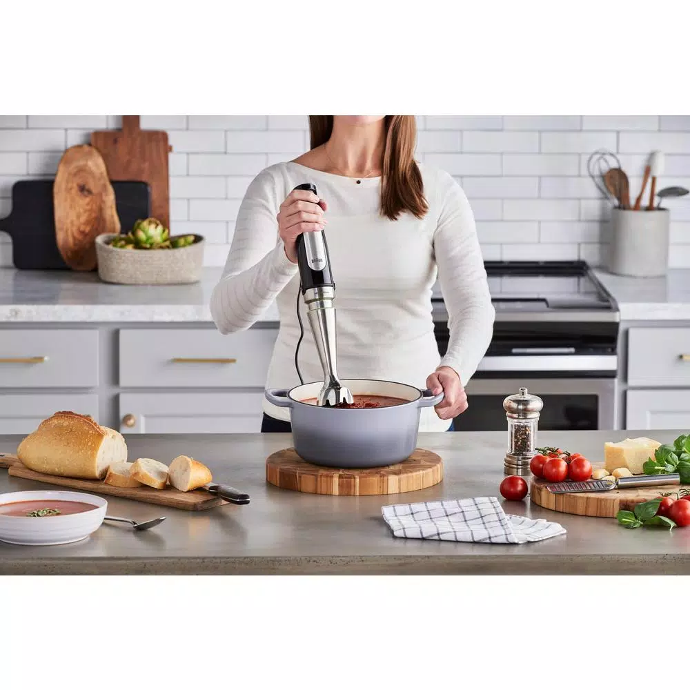 Braun MultiQuick MQ7025X SmartSpeed Immersion Hand Blender with 1.5-Cup Food Processor, Whisk, and Beaker